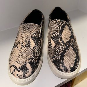 Snake Skin Slide-On Sneakers